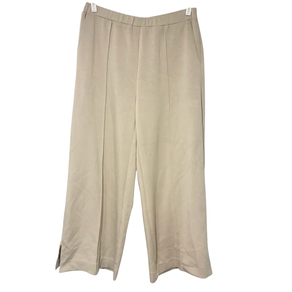 Fate‎ Cream Wide Leg Pull On Slit Ankle Pants Size XL